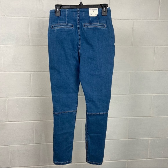 NWT We‎ the Free Bella Moto Mid Rise Skinny Side-Zipped Ankle Jeans in Prophecy - Picture 4 of 14